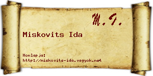 Miskovits Ida névjegykártya
