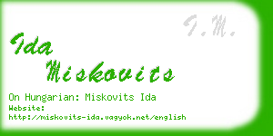 ida miskovits business card
